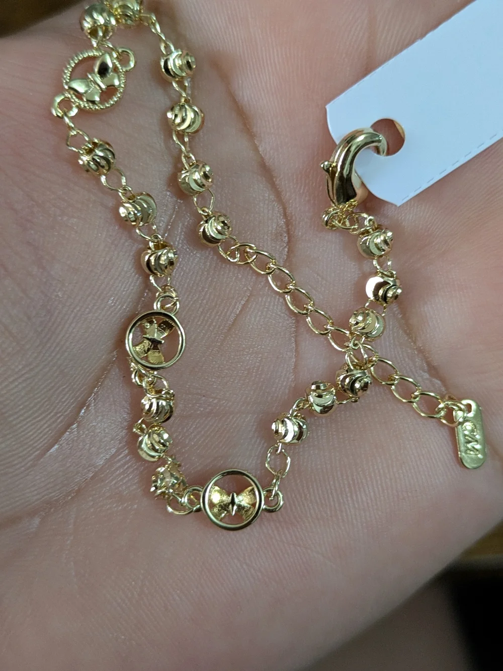 Elegant Gold Plated Bead Ankle-chain - Lightweight Women Jewelry